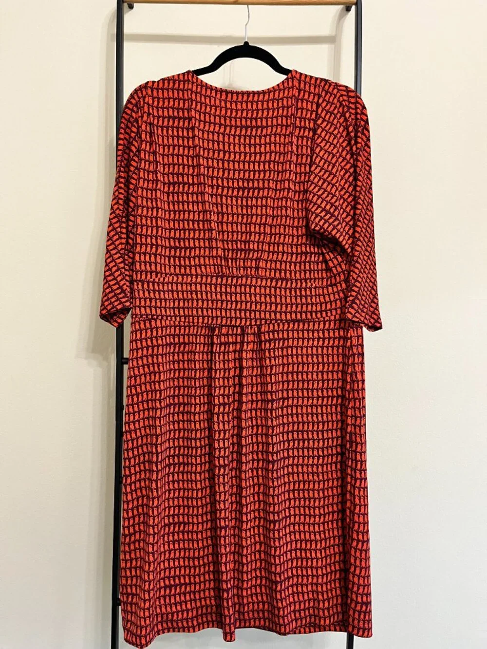 Coldwater Creek Understated Bird Print Cowl Neck Coquette Midi Dress 16 - Picture 5 of 9